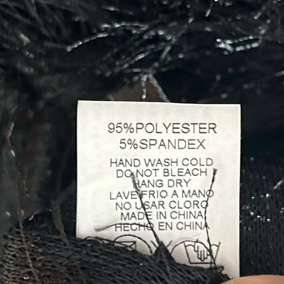 Womens Textured Fuzzy/ Fringed Asymmetrical Waist Mini Skirt Black - Picture 8 of 10